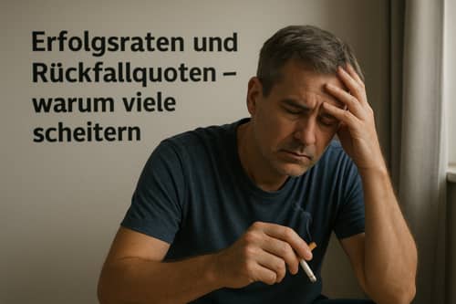 Erfolgsraten und Rückfallquoten – warum viele scheitern Raucher ist frustriert über Erfolgsraten und Rückfallquoten